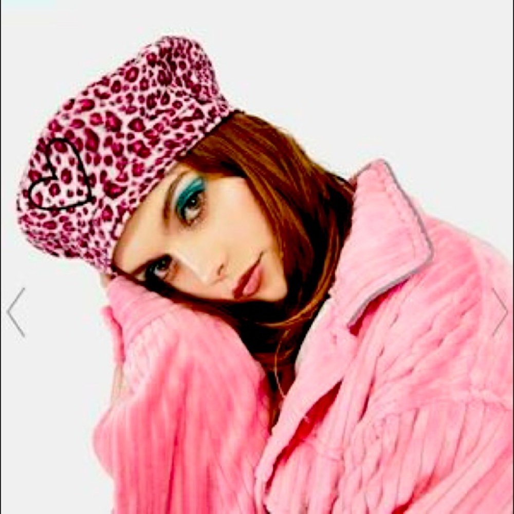 DOLLS KILL PINK BUBBLEGUM KITTY LOVE BERET